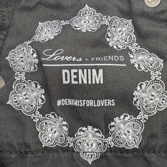 LOVERS + Friends women US 27 black jeans silver star Ricky Revolve skinny zipper - Picture 6 of 13